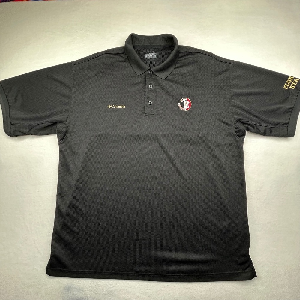 Columbia Florida State University Seminoles Mens XL Performance Polo Shirt Black